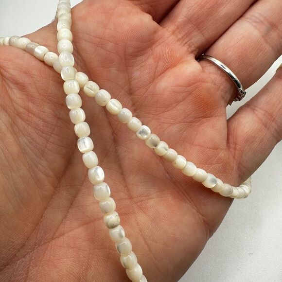 16” Abalone inlay on wood, shell beaded bib necklace! - Picture 7 of 14